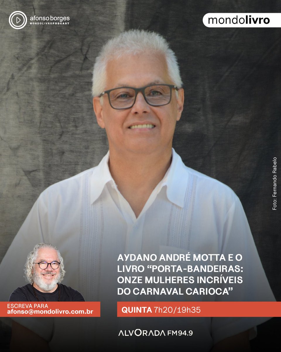 Em “Porta-bandeiras: onze mulheres incríveis do carnaval carioca” (<a href="/VersoBrasil/">Verso Brasil Editora</a>), o escritor <a href="/aydanoandre/">aydano andré motta</a> traça o perfil de mulheres que tiveram sua trajetória transformada pelo samba e fizeram história nos desfiles das escolas fluminenses. Saiba mais: bit.ly/4gnZnel