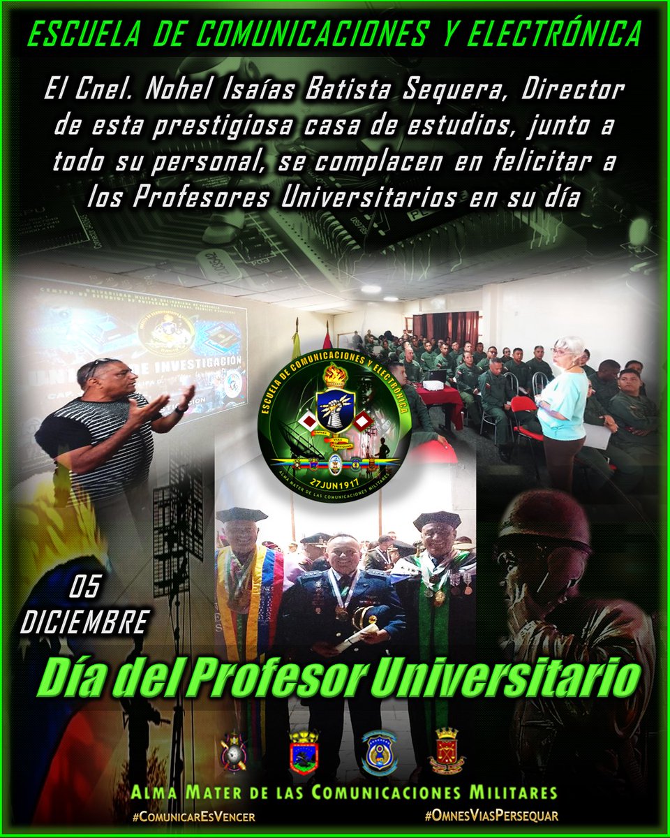 ecomel_umbv_ve's tweet image. #05dic | Desde el Alma Mater de las ComunicacionesMilitares, es un honor felicitar a todas y todos los Profesores Universitarios en su día, pues su dedicación y compromiso los convierten en garantes del futuro venezolano

Feliz #DiadelProfesorUniversitario 📚

#OmnesViasPersequar