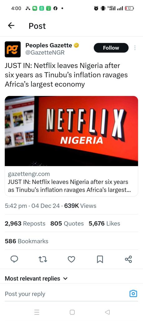 EmmaEzeakor's tweet photo. Who will tell @renoomokri that lies and abstractions are far from reality and factuality.
Reno is yet to discuss NETFLIX'S exit from Nigeria. https://t.co/pRoebZMsdb