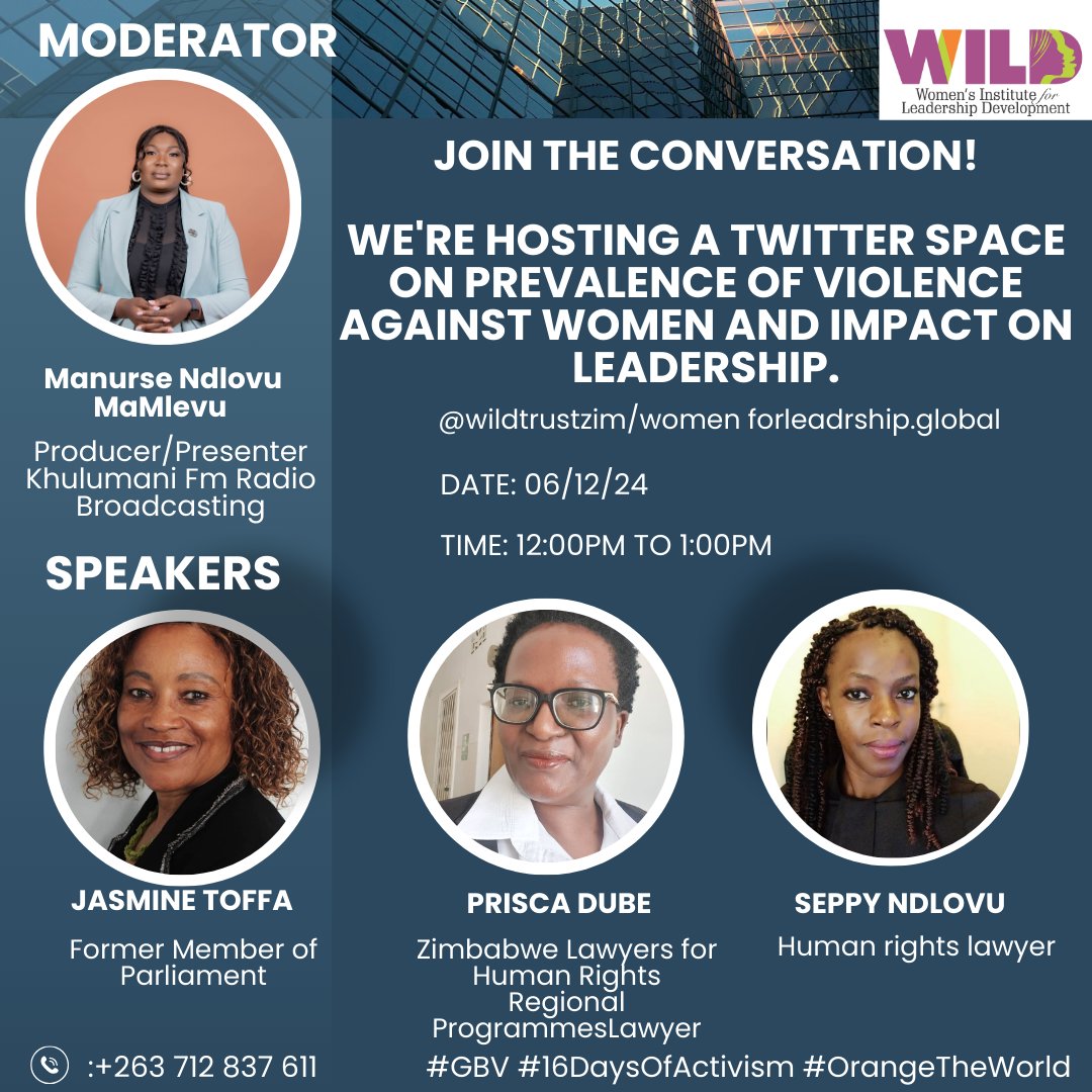 Join our Twitter Space this Friday, 12-1 pm, as we discuss the prevalence of violence against women and its impact on leadership.#16DaysOfActivism #OrangeTheWorld #EndGBV #ViolenceAgainstWomen
#WomenInLeadership