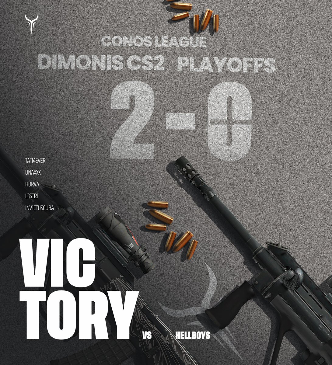 DimoniXEsports's tweet photo. AYER NUESTRO EQUIPO DE CS2 GANÓ 2-0 A #HellBoys en los playoffs de @ConosLeague 🔫🔺
Pasamos a la siguiente ronda!! 🔥
#BeDimonis https://t.co/0lkF2zlXCS