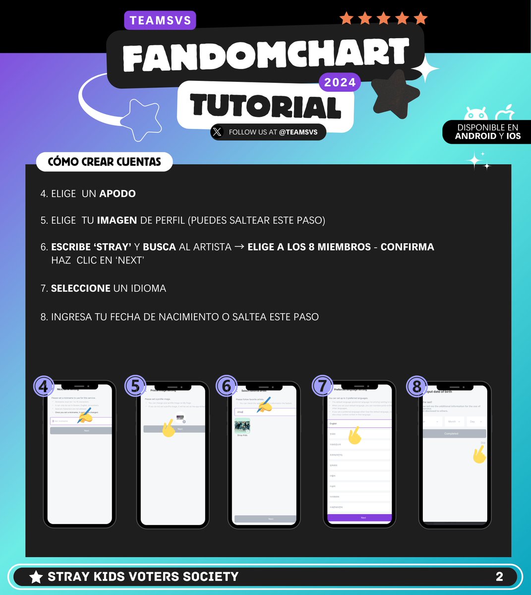 TeamSVS's tweet photo. [📊 FANDOMCHART TUTORIAL]

STAYs🔥

Sigue la guía de debajo para votar por #StrayKids en GDA 🏆
1 voto = 70 💜

✅Junta corazones y vota a DIARIO antes de que expiren

❌NO conviertas corazones a tickets, no se pueden utilizar para GDA

🔗 https://t.co/IHqIMBbXeD

[1/3] https://t.co/EXFgpN0VqD