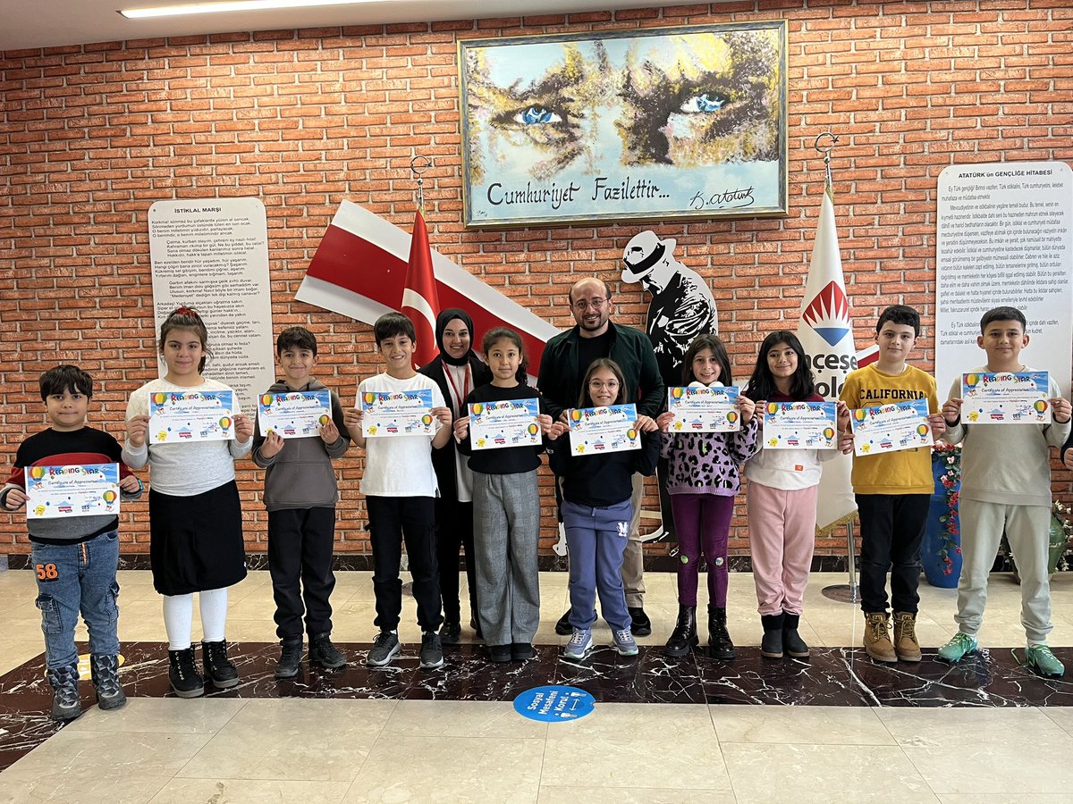 elazigbahcsehir's tweet photo. 🇬🇧We distributed Highlights Library Digital Reading Platform certificates sent to our 4th grade students by our main campus, recognizing their commitment to reading. https://t.co/6qazkXqYua