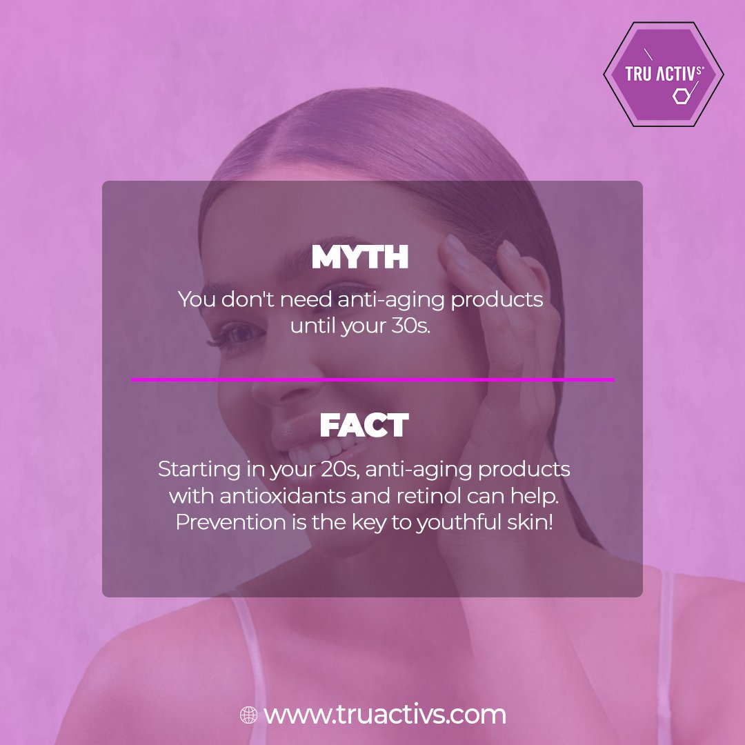 tru_activs's tweet photo. Start your anti-aging journey in your 20s! 🌟 Prevent, protect, and glow with the right skincare. 💫
📲 Shop Now:https://t.co/flvP1FNtBw
.
.
.
#TruActivs #antiagingtips #YouthfulGlow #retinolskincare #HealthySkinJourney #preventiveskincare #TimelessBeauty #skincaregoals✨ https://t.co/CNqGyX2rK2