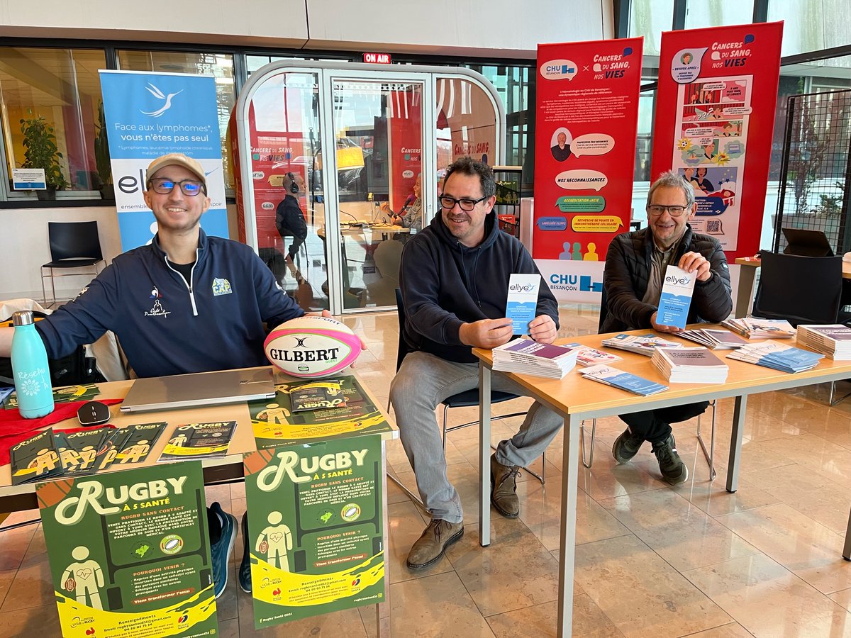 AbbVieFrance's tweet photo. 📆 Le @CHUdeBesancon accueille aujourd'hui les associations de patients @af3m_myelome, CCM, @AssoELLyE et @AssoALF.
👉 N'hésitez pas à venir témoigner au micro de notre #podcast "Cancers du sang, nos vies". https://t.co/F9Fxalisv6