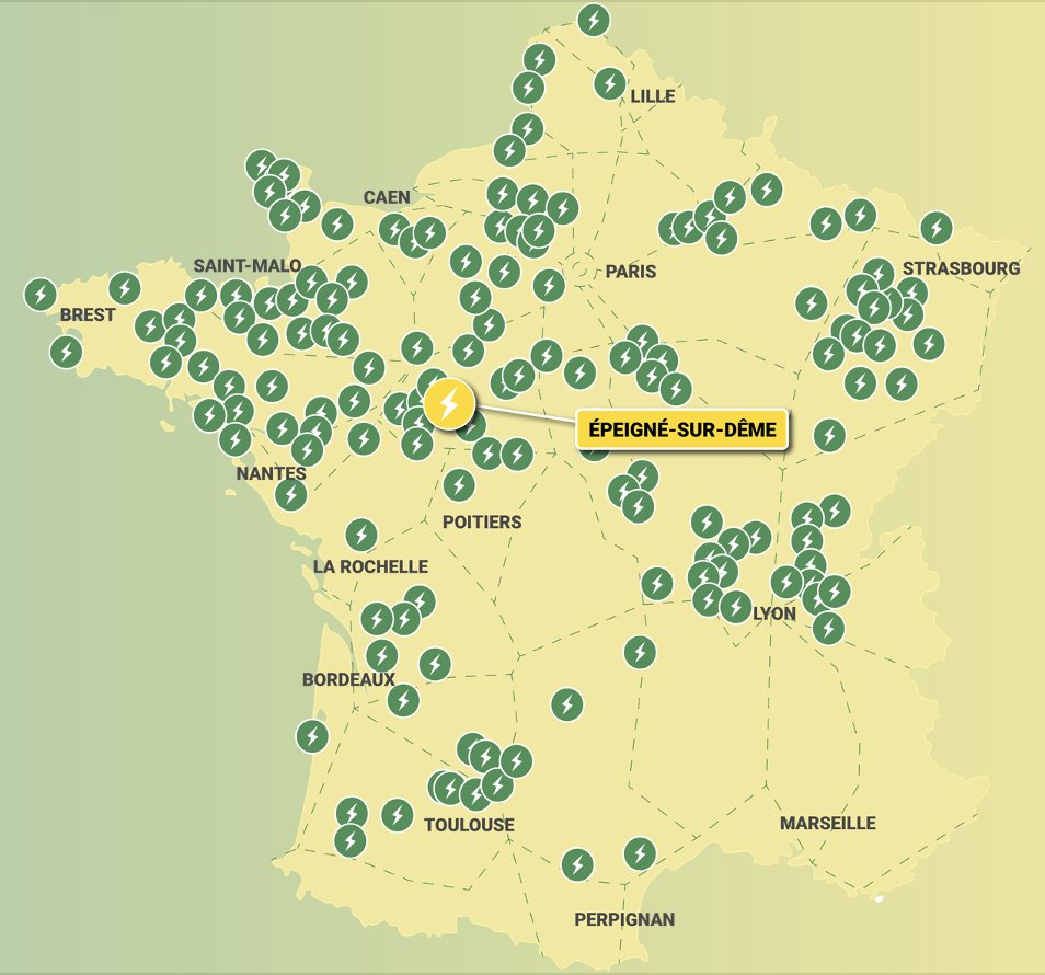 Groupe_NW's tweet photo. UNE NOUVELLE STATION IECHARGE EN NOVEMBRE
Au mois de novembre, la station d’Epeigné-sur-Dême (Indre-et-Loire) a rejoint le réseau IECharge®.
IECHARGE poursuit sa mission de rendre la mobilité électrique accessible à tous, partout sur le territoire.
#GreenMobilty #Fastcharging https://t.co/UdK23Zrc99