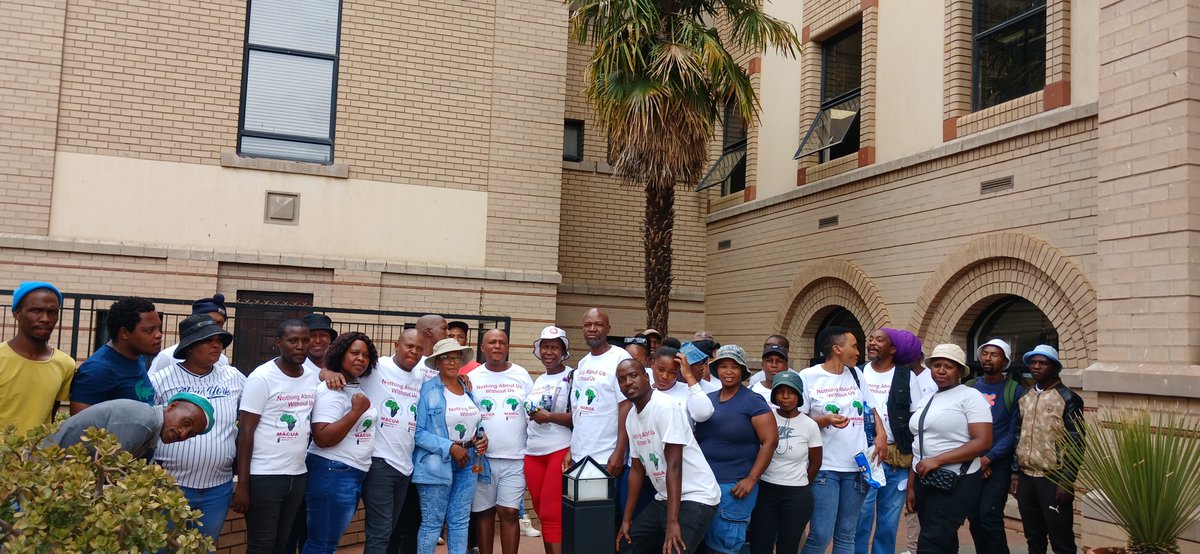 macua_sa's tweet photo. Harmony Gold Mine’s #SLAPPSuit (interdict) is extended to 17 December 2024 where judgement will be handed down.
In court, Harmony kept using the phrase “unemployed community members”, therefore shying away from all the other grievances that the communities submitted before it opted to ghost and shy away from taking accountability when it sought a SECRETIVE interdict a day before its deadline to provide a comprehensive response to the demands of the communities. This demonstrates the arrogance that the mine has towards the plight of the communities.
The mine has decided to withdraw the interdict against respondent 10, being the "Residents of the Nyakallong, Masilonyana, and Matjhabeng Districts and surrounds involved and/or partaking in the interdicted activities." This confirms our position that Harmony’s interdict is nothing but a mere tactic of using strategic litigation to silence communities and activists from holding the mine accountable as it has failed on numerous times to adhere and fulfil its Social and Labour Plan commitments.
@ProtestZa
@CALS_ZA
#MACUAWAMUA
#HarmonyTargetMine
#NothingAboutUsWithoutUs