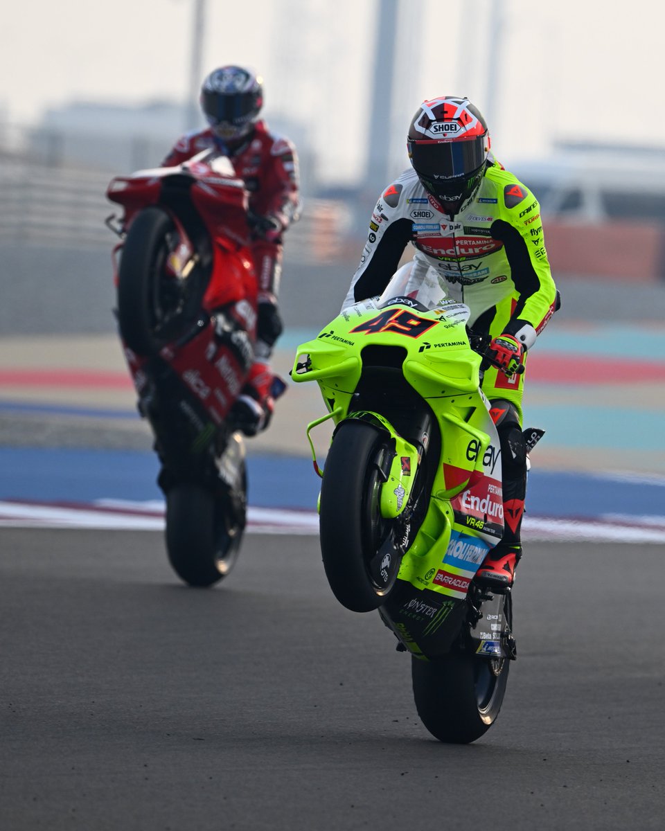 MotoGP's tweet photo. Wheels up x2 to wishing you all a very happy #WheelieWednesday 🔥

#MotoGP https://t.co/6OUd9eoFxU