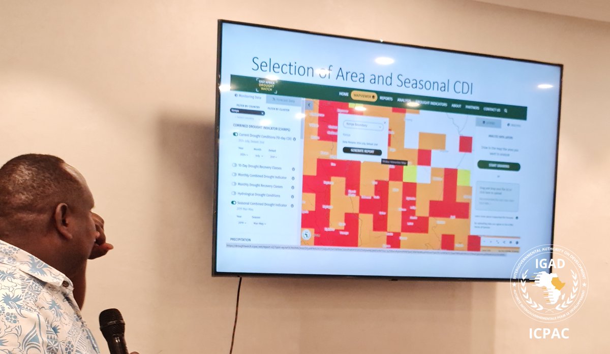 IGAD_CPAC's tweet photo. 👨🏾‍💻🔍 Monitoring using the East Africa Drought Watch!

Day 2: Participants at the #EWSWorkshop familiarizing themselves with the multi-hazard layers on the East Africa Drought Watch, a crucial data source for making proactive decisions. #EAHW https://t.co/w7XEWDK3dg