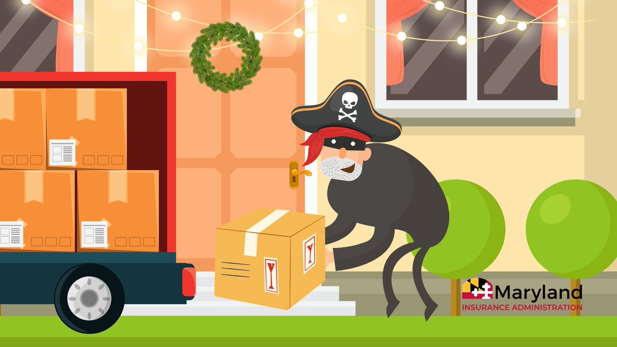 MD_Insurance's tweet photo. Be on the watch for "porch pirates!" Make sure to read this Consumer Advisory on "Porch Pirate" theft: https://t.co/LE4d2m8qkx #PackageThief #PorchPirate #Theft #MDInsurance #Insurance https://t.co/Jd0KwmCwA3