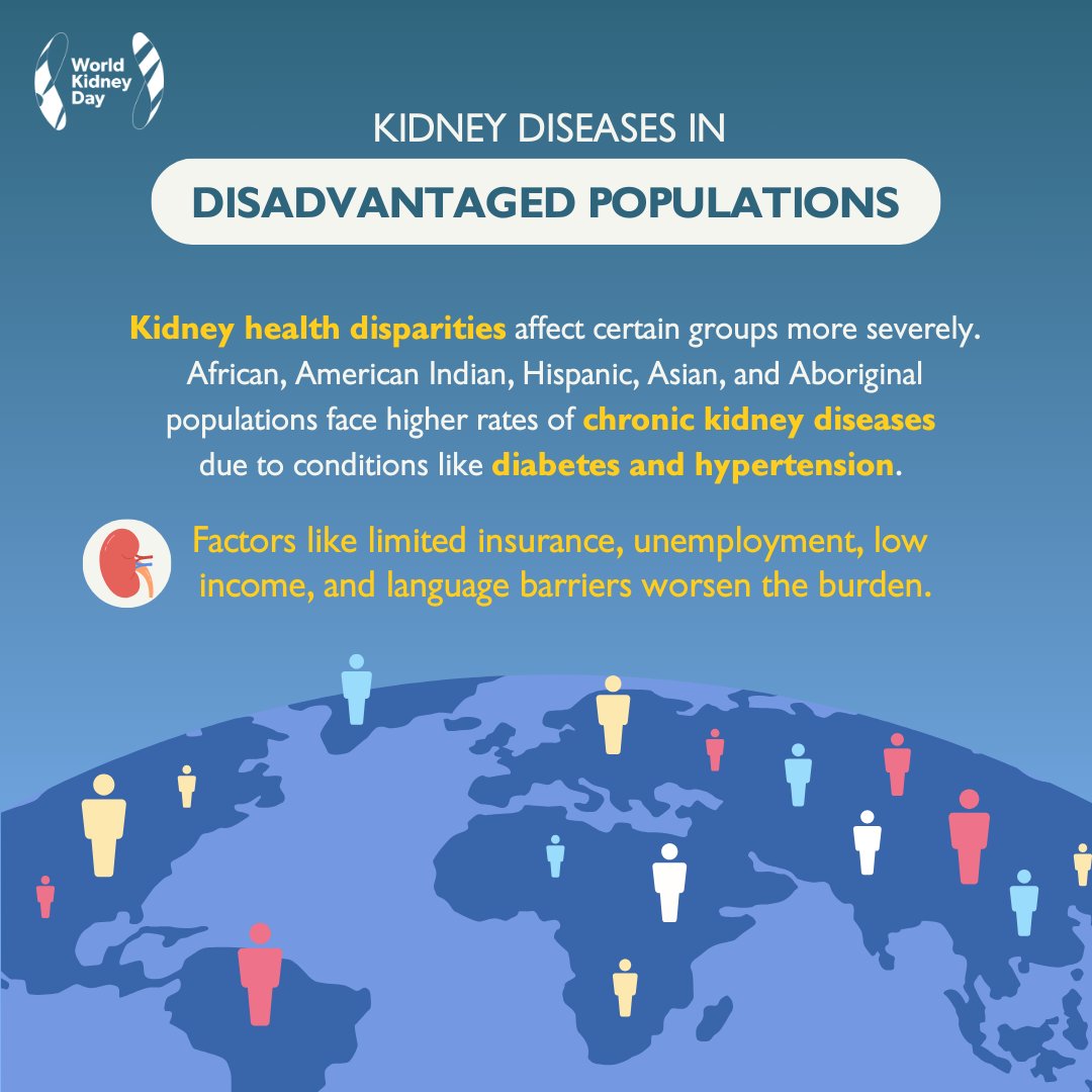 worldkidneyday's tweet photo. Certain populations face higher risks of #KidneyDisease due to health and socioeconomic disparities. Let's advocate for inclusive policies that address these disparities and ensure equitable care for all.
#WorldKidneyDay #AreYourKidneysOK #KidneyHealthMatter https://t.co/EUHZteguAs