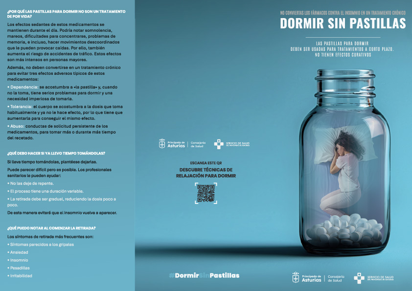💤🛌 Campaña #DormirSinPastillas
💊💤 𝗡𝗼 𝗰𝗼𝗻𝘃𝗶𝗲𝗿𝘁𝗮𝘀 𝗹𝗼𝘀 𝗳á𝗿𝗺𝗮𝗰𝗼𝘀 𝗰𝗼𝗻𝘁𝗿𝗮 𝗲𝗹 𝗶𝗻𝘀𝗼𝗺𝗻𝗶𝗼 𝗲𝗻 𝘂𝗻 𝘁𝗿𝗮𝘁𝗮𝗺𝗶𝗲𝗻𝘁𝗼 𝗰𝗿ó𝗻𝗶𝗰𝗼 ‼️‼️

👉Las personas en tratamiento por #insomnio recibirán una carta para que valoren reducir o dejar las