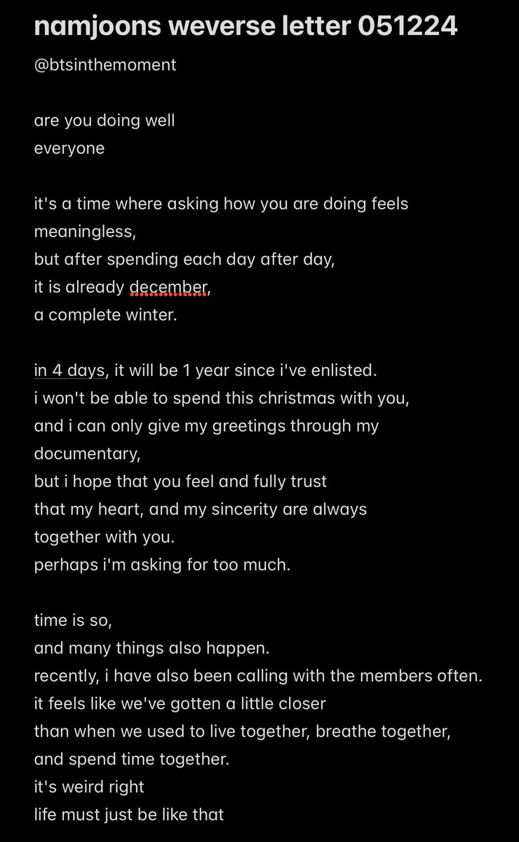 btsinthemoment's tweet photo. namjoon weverse letter 051224 https://t.co/XBjPy6ofDa