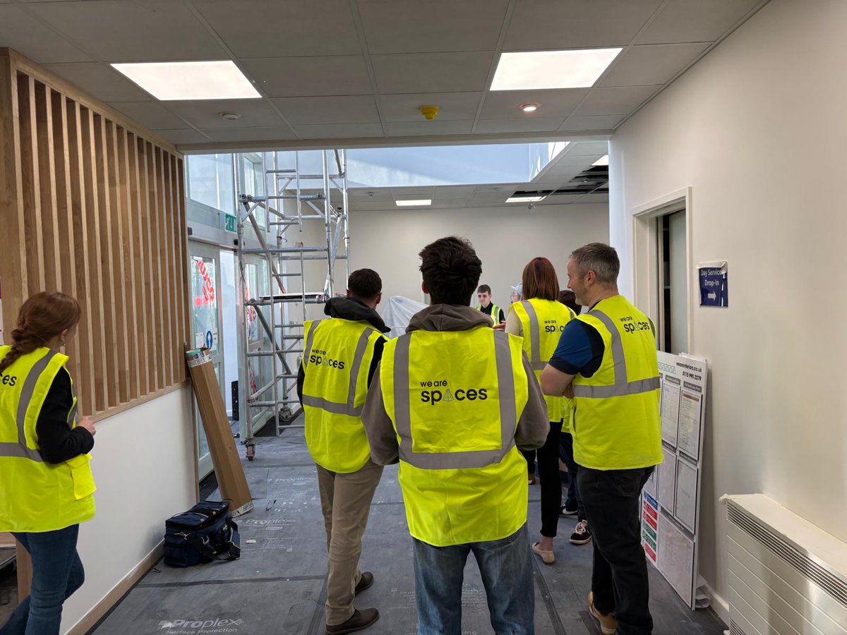 CRASHcharity's tweet photo. CRASH visited Ashgate Hospice with Patrick Cantellow and Olly Julier from @Knauf_UK to see how the refurbishment is progressing thanks to supporting Corporate Patrons @britishgypsum, @ArcadisUK, @GeberitUK, @DuluxDecCentre, @KnaufUK and @JohnsonTiles. https://t.co/8QnbUvVAcV