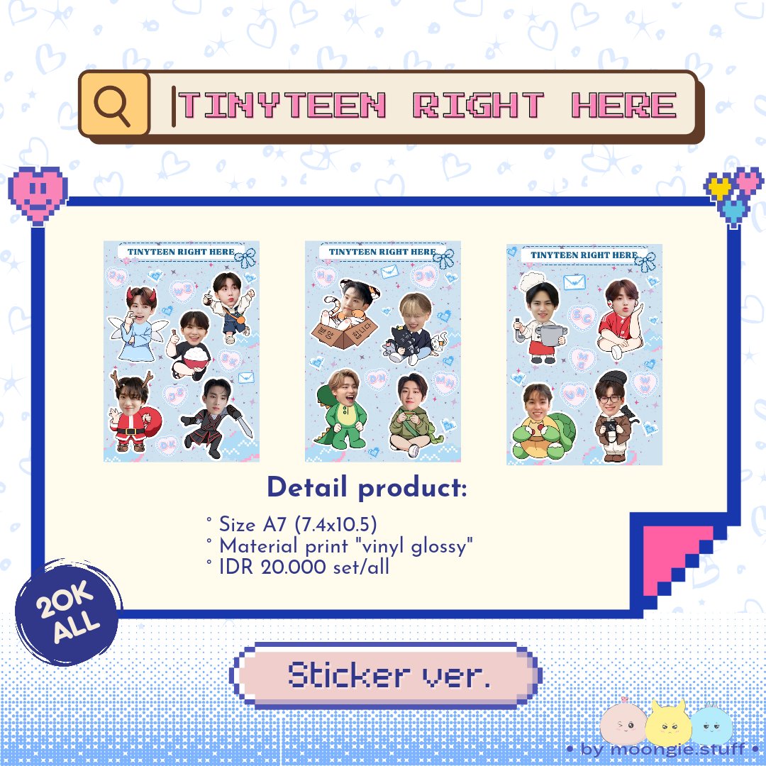 moongie_stuff's tweet photo. 🫧 Sticker set 20K (IDR 20.000)

🖇Detail Product:
° A7 and 3 sheet 
° full 13 members https://t.co/jEeusRsWlL