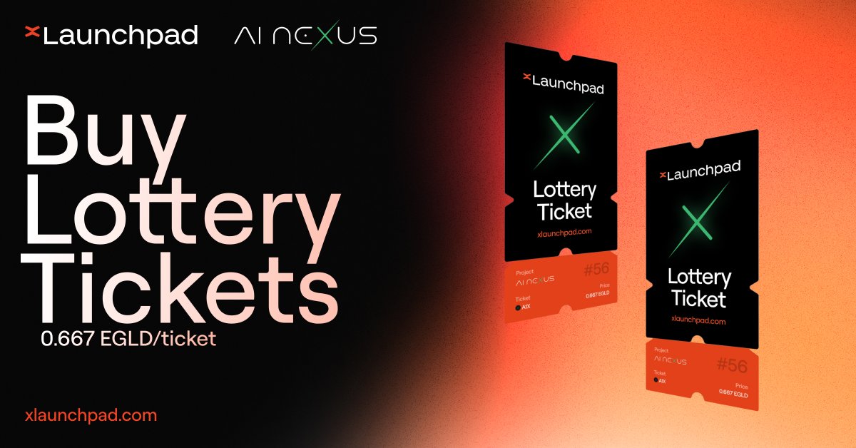 xLaunchpadApp's tweet photo. Lottery tickets sale for @_AI_Nexus starts now! 🚀

Price: 0.667 EGLD/ticket
End: 09 Dec, 11:59 PM UTC.

Grab your tickets now on https://t.co/BHSbtyKj1s
Track the stats on @eCompass_io 📊 https://t.co/QQOJFL7gct