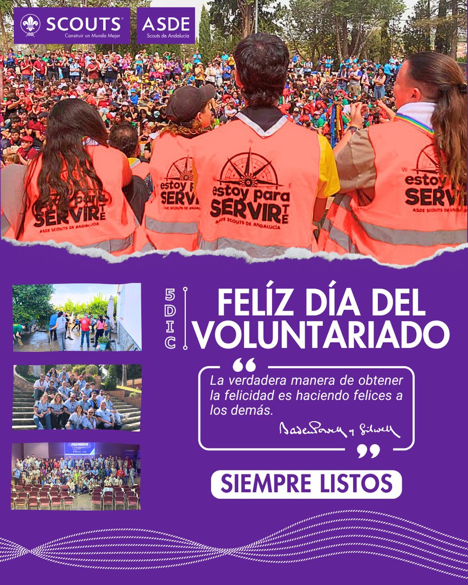 ✨ Día Internacional del Voluntariado ✨

Hoy, 5 de diciembre, queremos felicitar a las personas que dan lo mejor de sí mismas para construir un mundo mejor 🌍💚.

A todas las personas voluntarias de Scouts de Andalucía, gracias por vuestra entrega, compromiso y corazón ❤️.