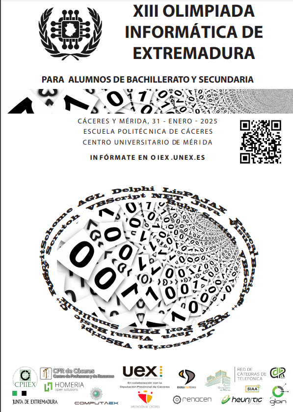 ¡Se acercan las Olimpíadas de Informática! 
¿Te las vas a perder?.
Un año más tendrá lugar la celebración de este evento consolidado que celebra en 2025 su décimo tercera edición.
#UEx #Informática #Ciencias #Olimpiadas