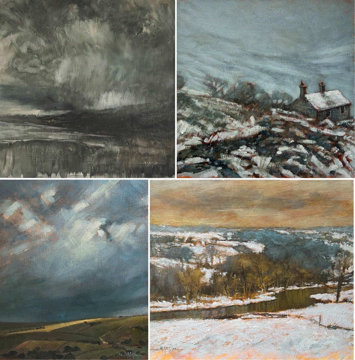Have a few bits on show at the Northampton Museum and Art Gallery - a local, a coastal and a couple of snowscapes ..always an interesting exhibition #northampton #artexhibition #artist #oilpainting #staffordshiremoorlands