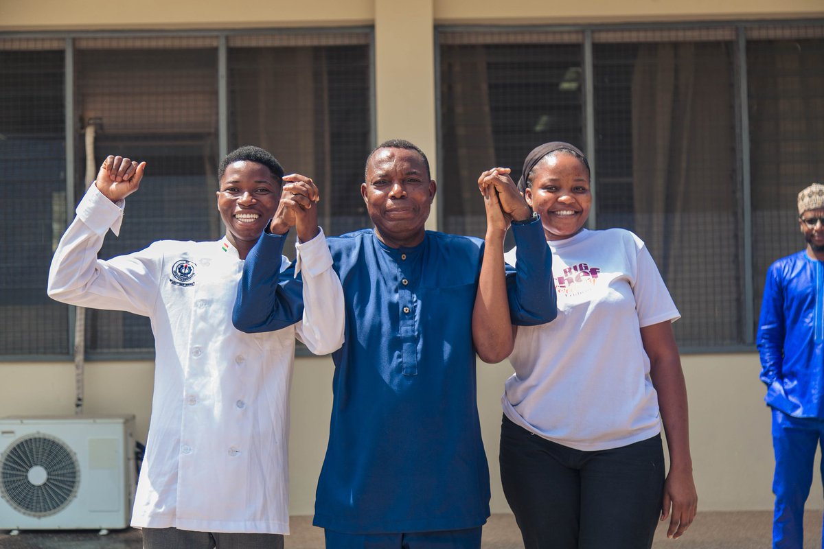 Official_HTU's tweet photo. HTU celebrates our #BigChefTertiary Season 2 CHAMPIONS! Sheriffa Salifu & King Jones Addoh defended our title! VCProf. @HonyenugaBQ awards them a 1-yr scholarship!
Congratulations !
#HTUPride #BigChefTertiary https://t.co/wZS3t3YzgU