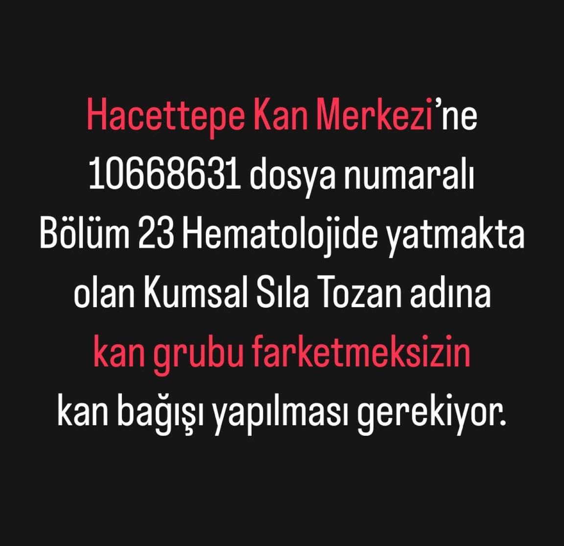ZamHaberAjans's tweet photo. 5 yaşındaki Lösemi hastası için kan bağışı yapılması gerekiyor. https://t.co/2bPKZo596c