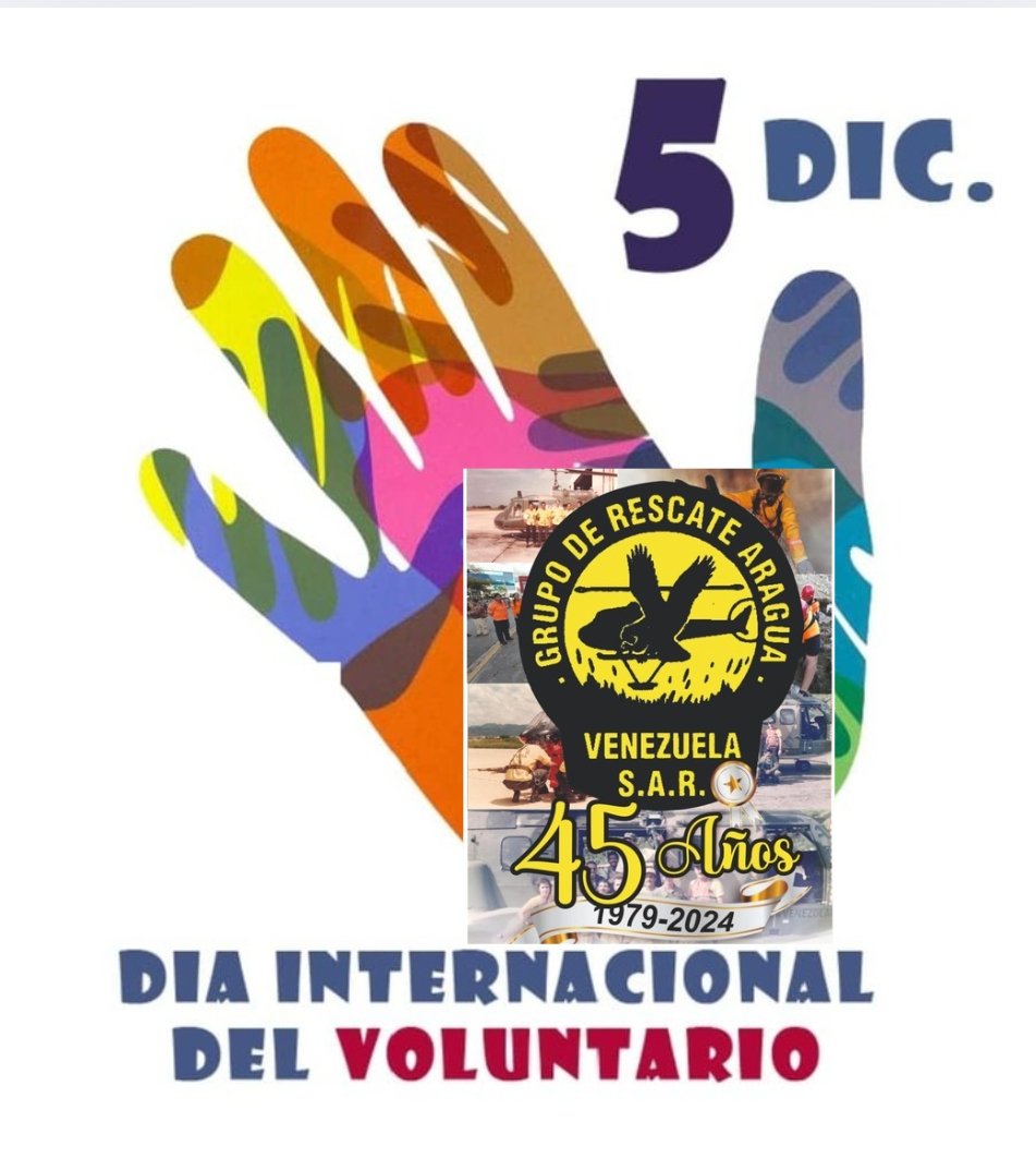 RESCATEARAGUA's tweet photo. Hoy felicitamos a todos el  #voluntariado de apoyo a emergencias y desastres del país y del mundo 5 de Diciembre día internacional del voluntario https://t.co/EiYwCrqvv0