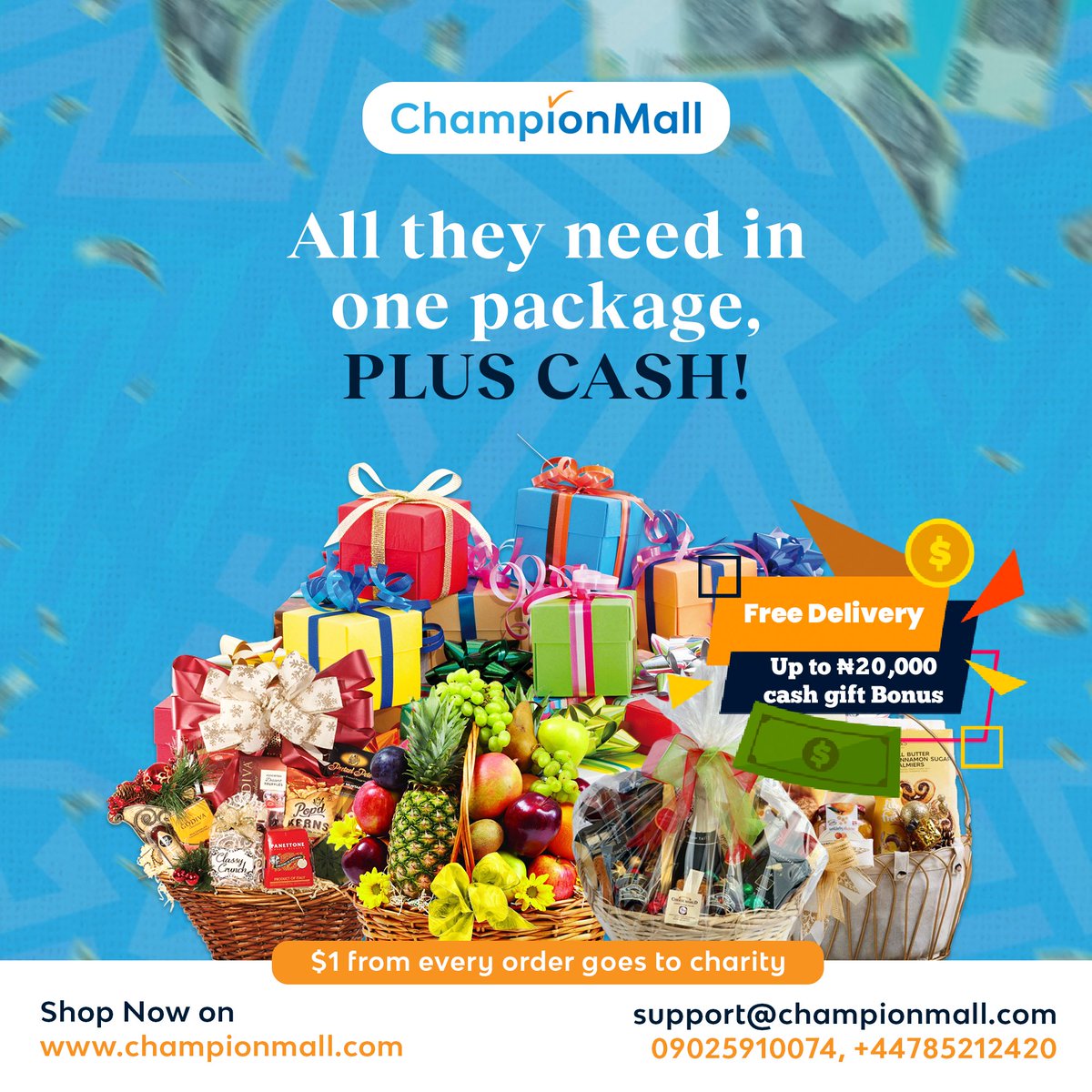 ChampionMall's tweet photo. Christmas came early 🎉⛄🎉

Gift them all they need in one package... Including CASH!

PRE-ORDER NOW to lock current prices!

#championmall #champhampers #christmasgift https://t.co/IkVYJl7Z0Z