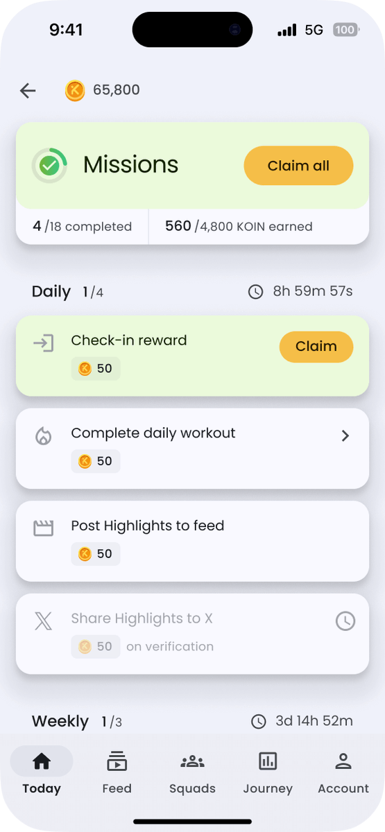 sensei_sammie's tweet image. ➥ Get rewarded for getting fit:

On #ImpaktAI you earn tokenized rewards for exercising, playing games, chatting or keeping active. 

The rewards are governance and utility points KOIN, utility NFTs and $IMPAKT tokens are among the available rewards.