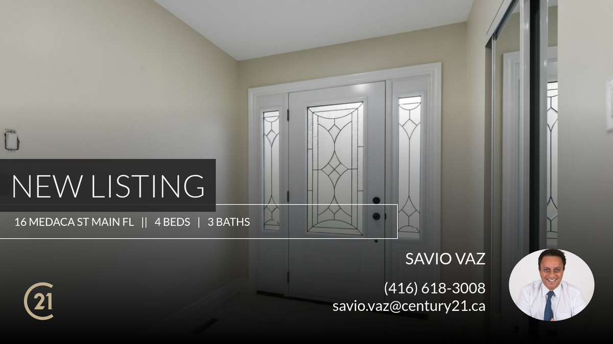 SavioVazRealtor's tweet photo. 📍 New Listing 📍 Take a look at this fantastic new property that just hit the market located at 16 Medaca St Main Fl in Toronto. Reach out here or at (416) 618-3008 for more information

Savio https://t.co/SG2nukt11m https://t.co/SjiRparWFy