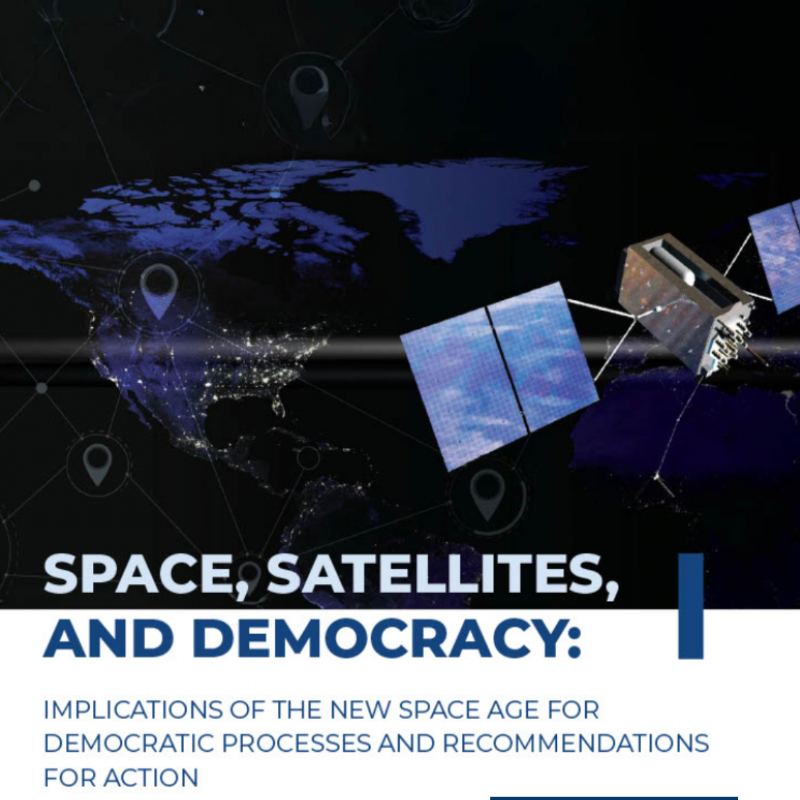 NDI's tweet photo. A new space age is upon us, marked by unprecedented engagement from both state and private actors. Driven by technological innovations such as reusable rockets &amp; miniaturized satellites, this era presents a double-edged sword for global democracy. https://t.co/J3Tkp8F41E