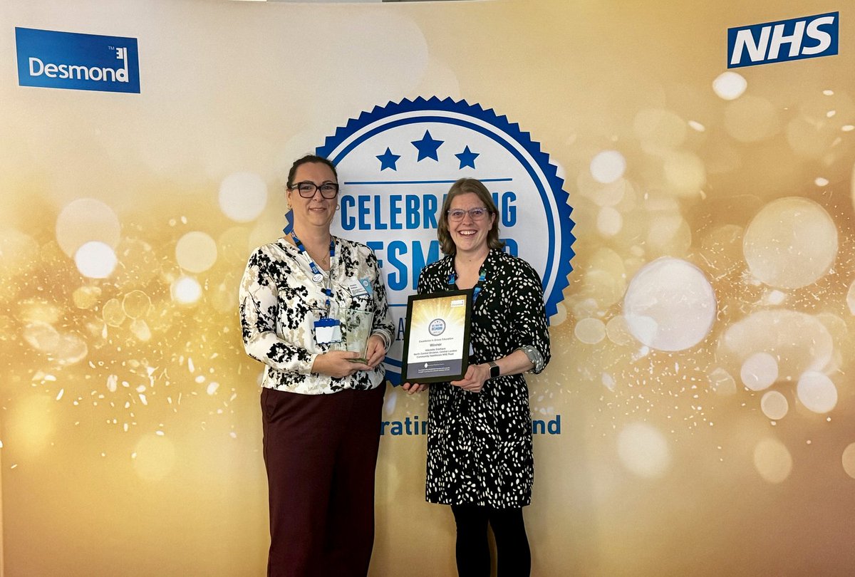 Nikoletta Siddique, Diabetes Specialist Nurse, was awarded the Excellence in Group Education award, for her work delivering group education with the DESMOND programme.

Read more on our website: clch.nhs.uk/about-us/news/…