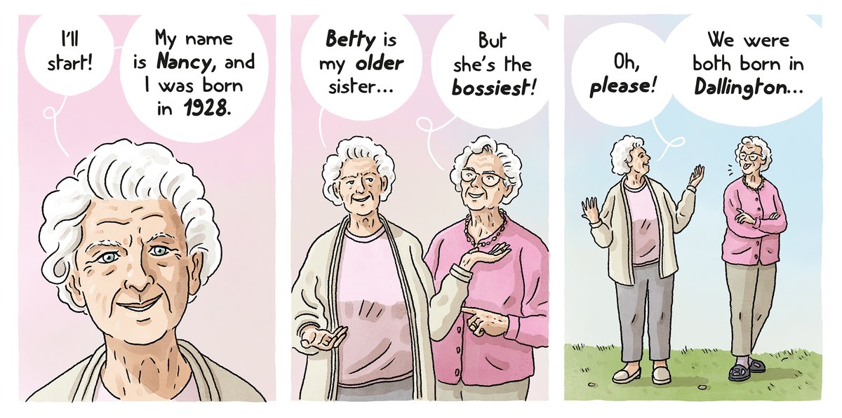 GiorgioPandiani's tweet photo. The first panels from the story of Nancy and Betty, two of the wonderful people I had the privilege of meeting while working as one of the 6 Artists, and Editor, of "60 Miles presents: Community Comics" 📚💬

Order the book on Etsy 👇

https://t.co/pMMdb1glUM

#comics #comicbooks https://t.co/U8VNSnD02M
