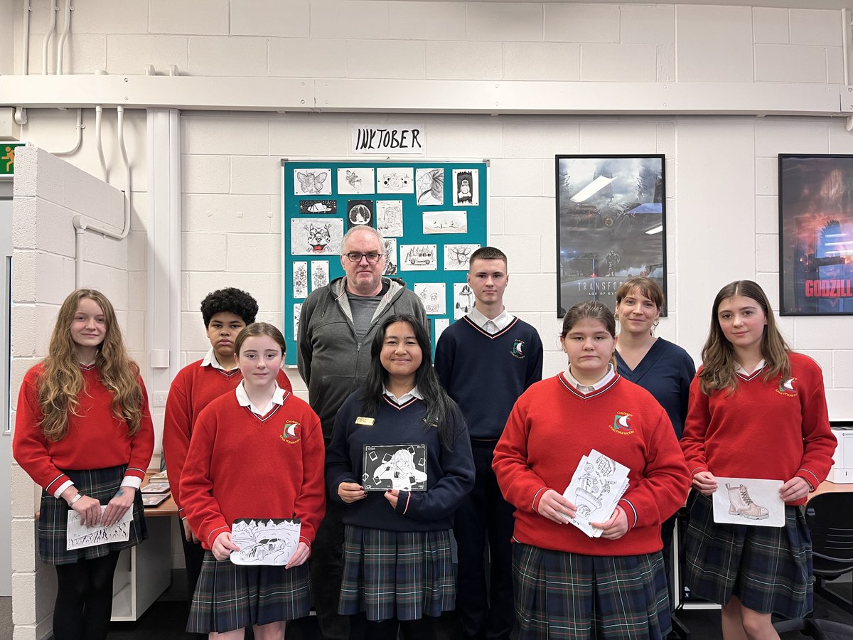 JCSP Library CCM (@colchilmlib) on Twitter photo The winners of our school's 'Inktober' art competition, pictured in the library today with their winning entries.
Also pictured is the librarian and the students' art teacher who helped co-ordinate the event. <a href="/jcsplibraries/">JCSP Library Project</a> <a href="/ccmwicklow/">CCM Wicklow</a> The winners of our school's 'Inktober' art competition, pictured in the library today with their winning entries.
Also pictured is the librarian and the students' art teacher who helped co-ordinate the event. <a href="/jcsplibraries/">JCSP Library Project</a> <a href="/ccmwicklow/">CCM Wicklow</a>