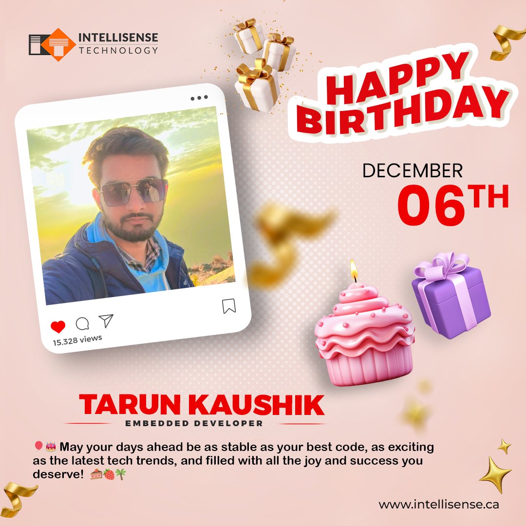 Intelisensetech's tweet image. Wishing a very #HappyBirthday to our tech-savvy #EmbeddedEngineer! May your days ahead be as stable as your best code, as exciting as the latest tech trends, and filled with all the joy and success you deserve!
.
#BirthdayWishes #BirthdayBlessings #IntellisenseTechnology