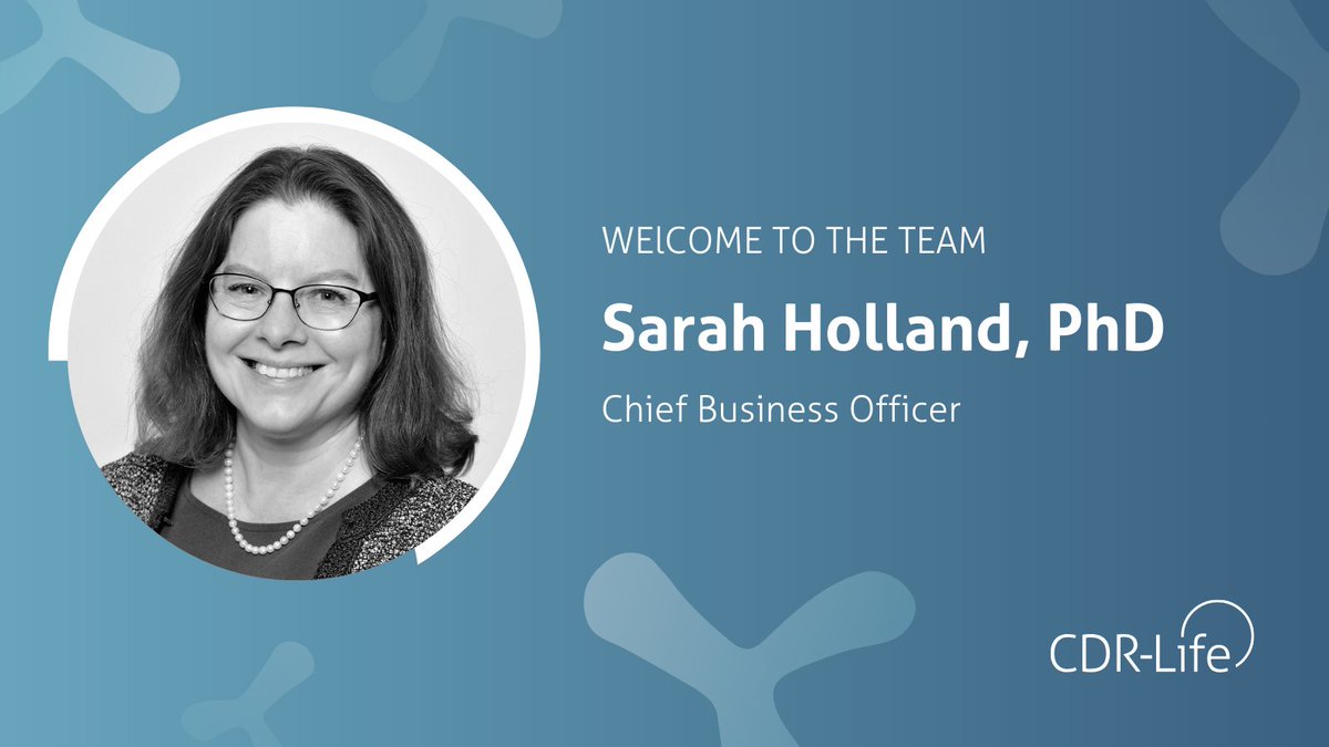 Expanding our leadership team! Sarah Holland joins CDR-Life as Chief Business Officer to drive our M-gager® platform and T cell engager therapies forward. Excited to accelerate our impact in cancer and autoimmune disease treatment. Full details: cdr-life.com/news/#latest