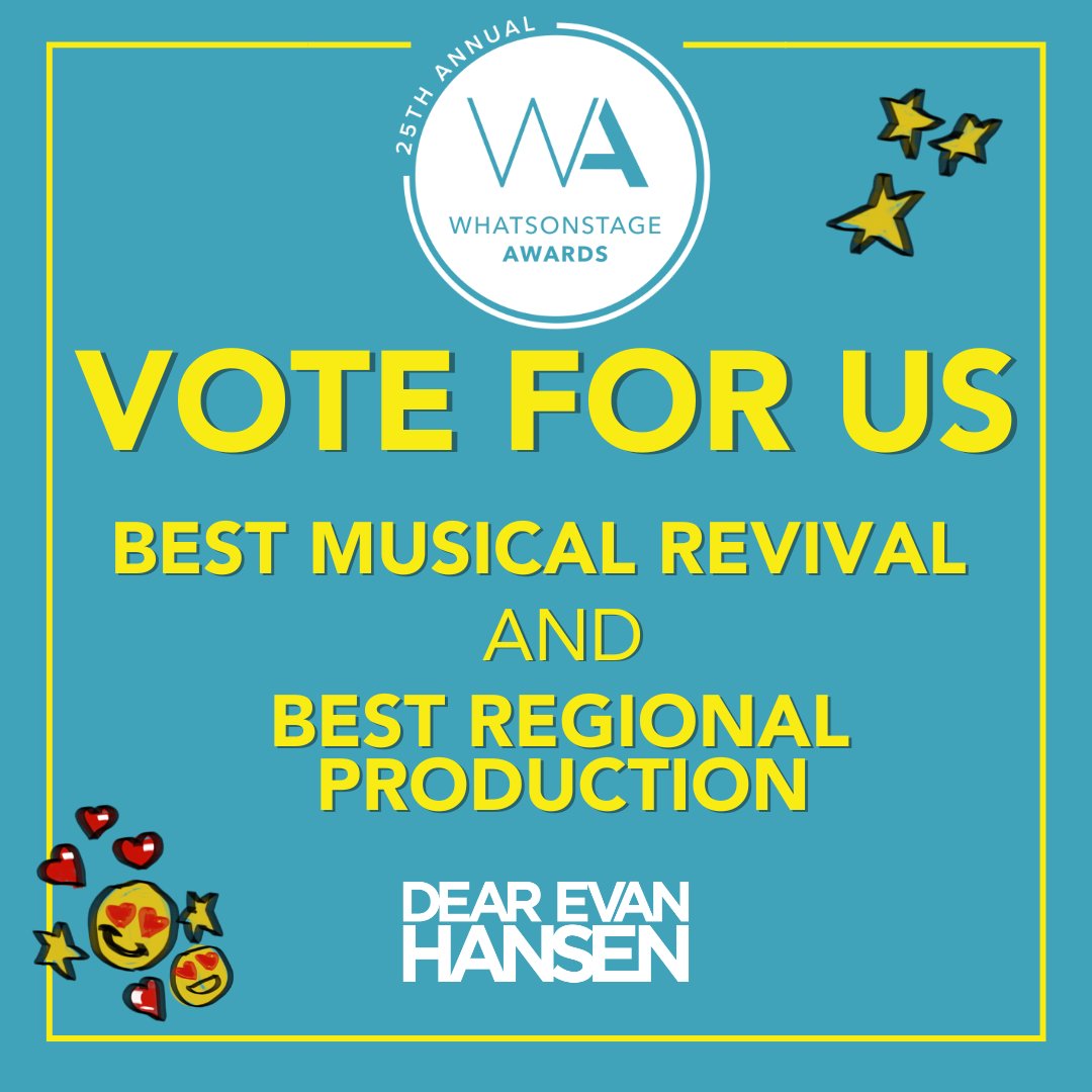 WE’VE MADE THE SHORTLIST! Thank you so much to everyone who put us forward for the <a href="/WhatsOnStage/">WhatsOnStage</a>  2024 award nominations. It’s now time to GET VOTING for us to be in with a chance of winning:

🩵BEST MUSICAL REVIVAL
🩵BEST REGIONAL PRODUCTION

🔗Vote here: awards.whatsonstage.com/25th-annual-wh…