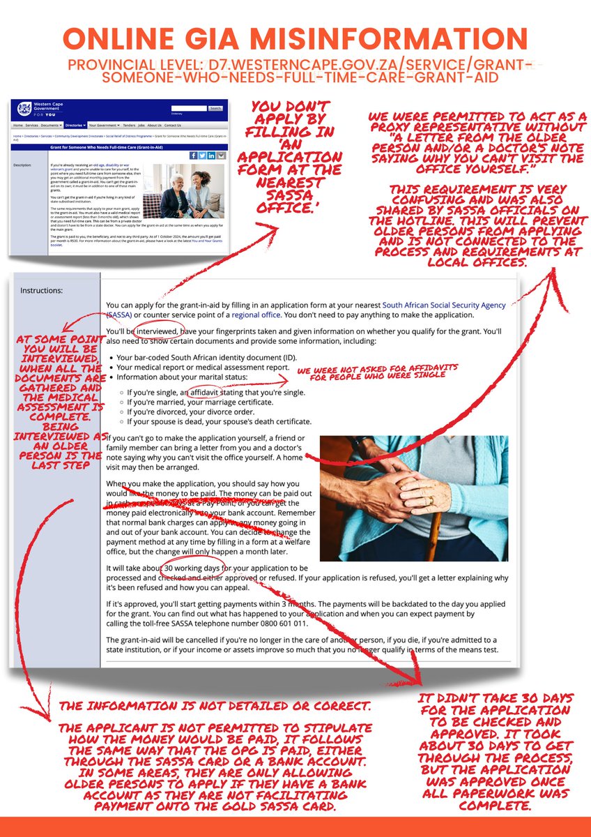 📢  The Grant in Aid in South Africa: Support for Older Persons in Need of Care 📢

Most people have never heard of the #GrantinAid. The information provided by the national toll-free number and the government website is incorrect. #GIA
🔗doi.org/10.25375/uct.2…