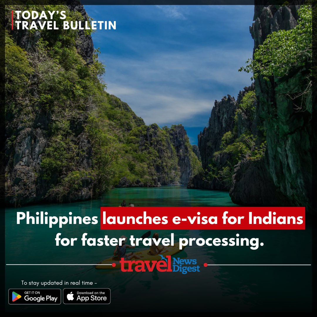 TNDigest's tweet photo. The #evisa initiative, in development since 2019, was officially launched for Indian nationals on October 28, 2024, at the Philippine Embassy and consulates in India. By the end of October, over 7000 e-visas had been issued.

More on #TND app: https://t.co/SPFW9sTFfX

@TourismPHL https://t.co/qKEpPNW3Xx
