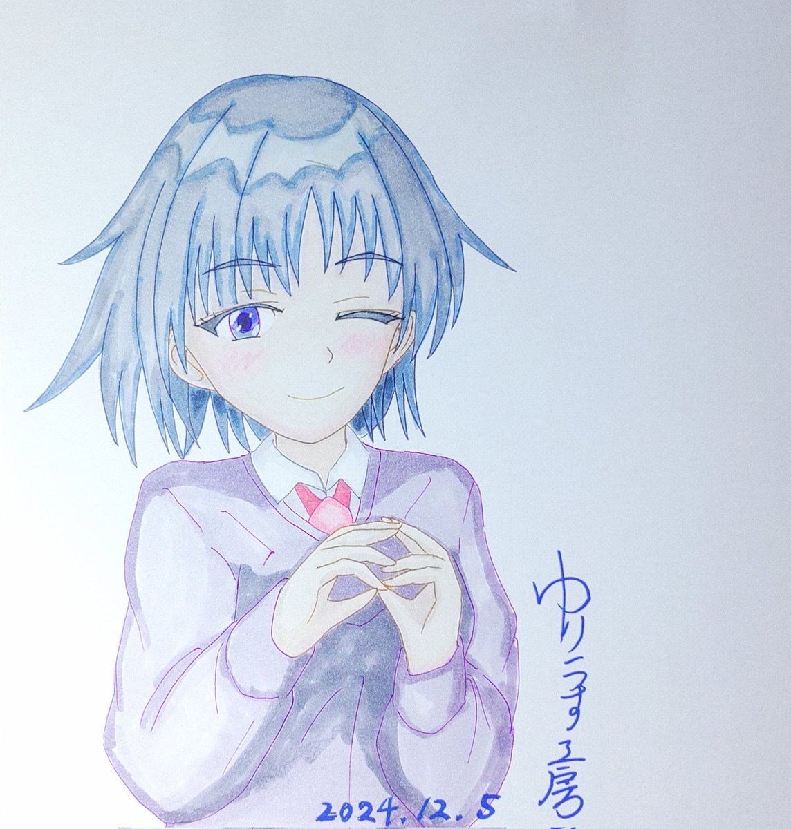 Lulius_Kobo's tweet photo. 色紙イラスト
#アナログ絵
#Colorato
#オリキャラ https://t.co/dW0EcQpE7a