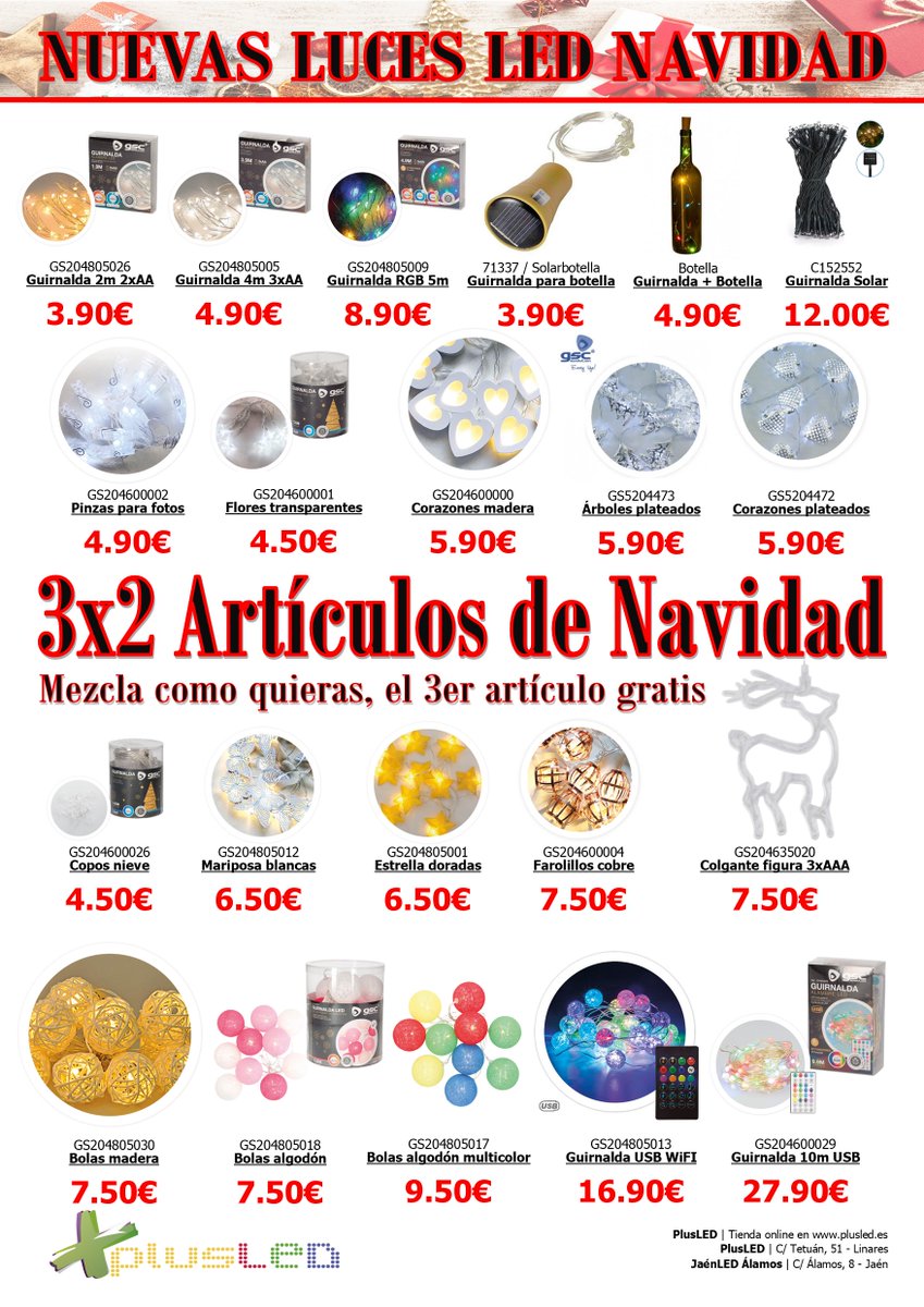Renueva tu iluminación navideña  con nosotros y lucirá mejor que nunca.
Puedes encontrar toda nuestra variedad de luces navideñas en PlusLED.es y nuestras tiendas físicas.