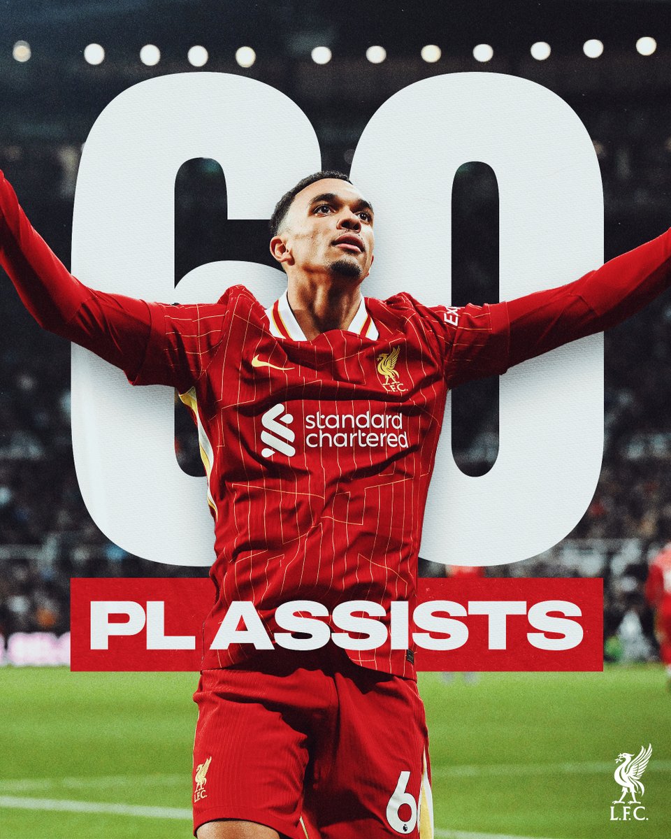 LFC's tweet photo. The first defender in @premierleague history to provide 60 assists 🪄

@TrentAA 👏 https://t.co/xFXe57RYUI