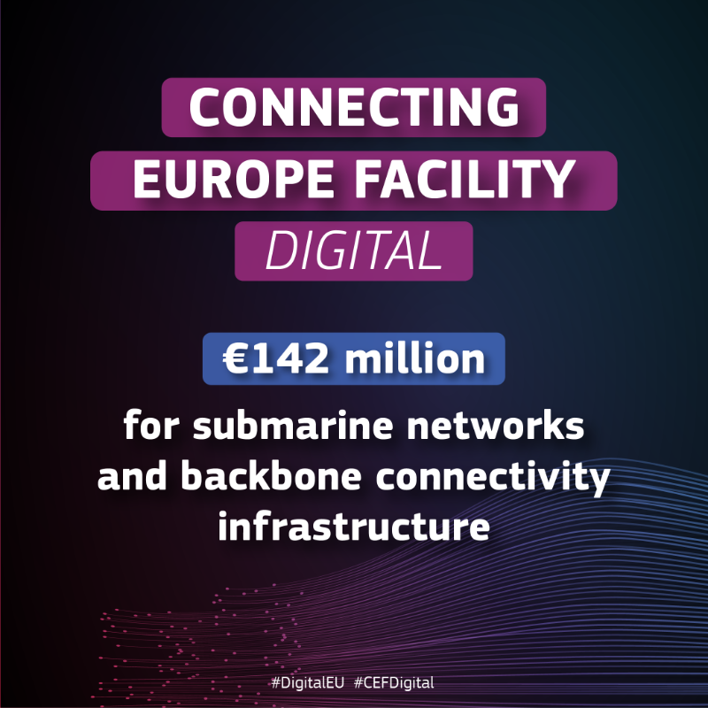 DigitalEU's tweet photo. 🌐 New projects signed under #CEFDigital to enhance and strengthen submarine cable infrastructure across the EU &amp; beyond!
 
These backbone networks ensure high-capacity connectivity &amp; improved resilience &amp; security.
 
Read more &amp; discover the 21 projects ↓