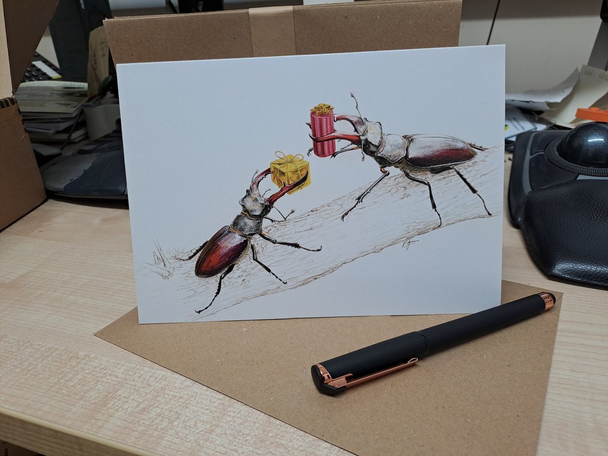 kelly_jowett's tweet photo. Xmas cards are here! π€© With new limited edition designs. Stag beetle cards Β£2.50e/ 5 for Β£10. Carabid beetle Β£3.50e. Dung beetle Β£3.00e. Plus postage. DM for details! #insect #xmas #entomology #beetle #coleoptera #dungisfun #teambeetle #carabid #dungbeetle #stagbeetle https://t.co/wup9fSq6VA