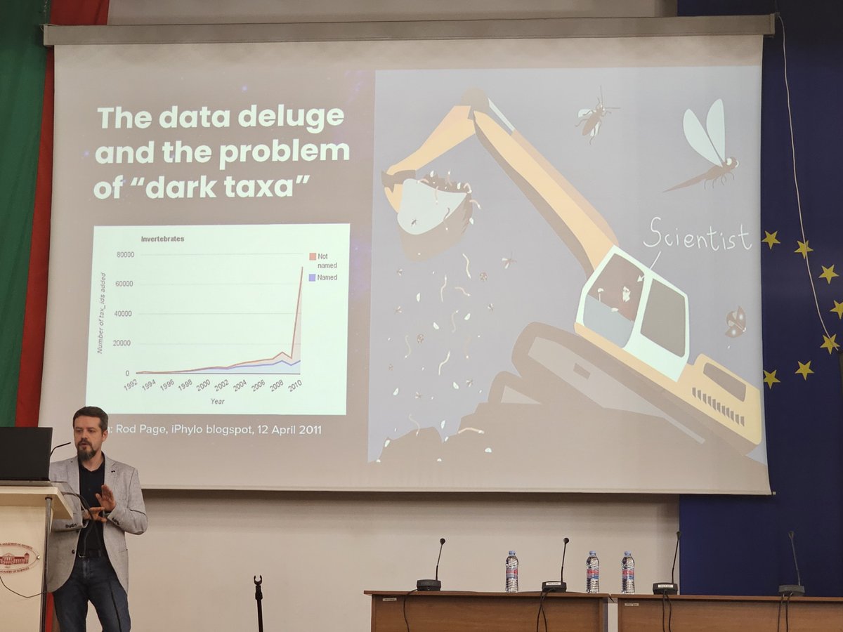 Pensoft's tweet image. 🗨️Imagine if ALL these links were provided as hyperlinks within a #scholarly publication!

📸At today's Bulgarian #BarcodeofLife symposium, our CTO @teodorpensoft presents the #FAIRdata-friendly workflows we have been working on at #Pensoft!

#biodiversity #metabarcoding
