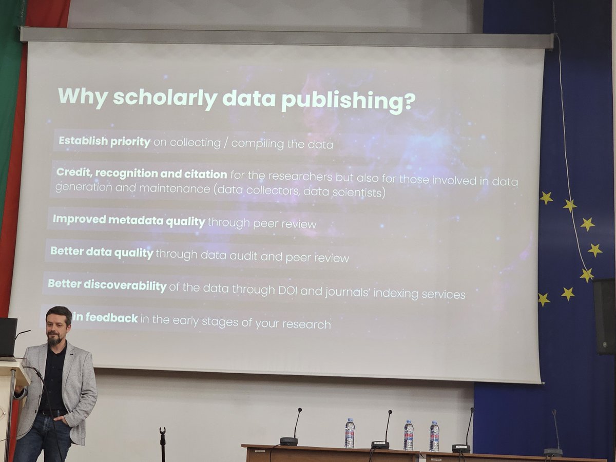 Pensoft's tweet image. 🗨️Imagine if ALL these links were provided as hyperlinks within a #scholarly publication!

📸At today's Bulgarian #BarcodeofLife symposium, our CTO @teodorpensoft presents the #FAIRdata-friendly workflows we have been working on at #Pensoft!

#biodiversity #metabarcoding