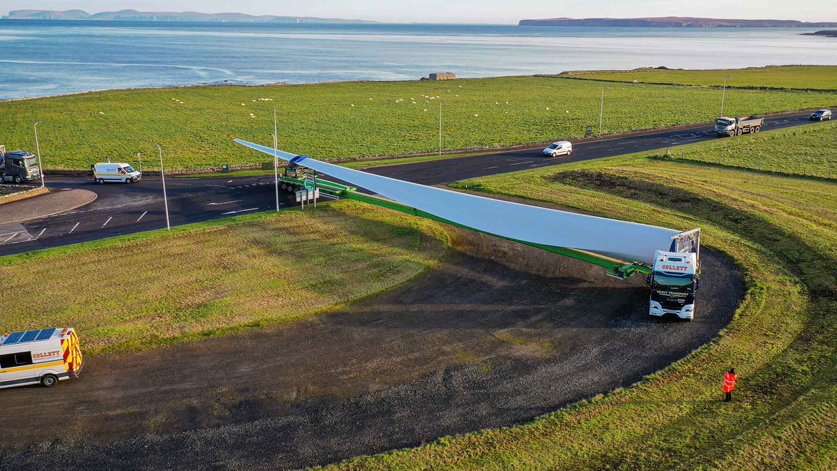 CollettLtd's tweet photo. We have successfully completed all deliveries to Limekiln wind farm! A huge thanks to our team for transporting 216 components to feature twenty four V136 Vestas wind turbines on the site. 🌍⚡👏
#ExpertsInMotion #RenewableEnergy #HeavyHaulage #WindTurbines #BladeTransport https://t.co/h1RXx28F8Q