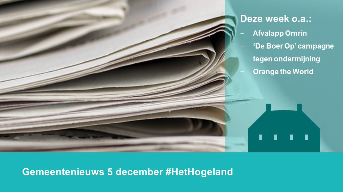📰  Het Hogelandster gemeentenieuws uit de Ommelander van deze week staat online: bit.ly/4ionNpA

✉️  Het gemeentenieuws kun je nu ook elke donderdag per e-mail ontvangen. Ga naar bit.ly/41lBZdc en schrijf je in voor de nieuwsbrief.