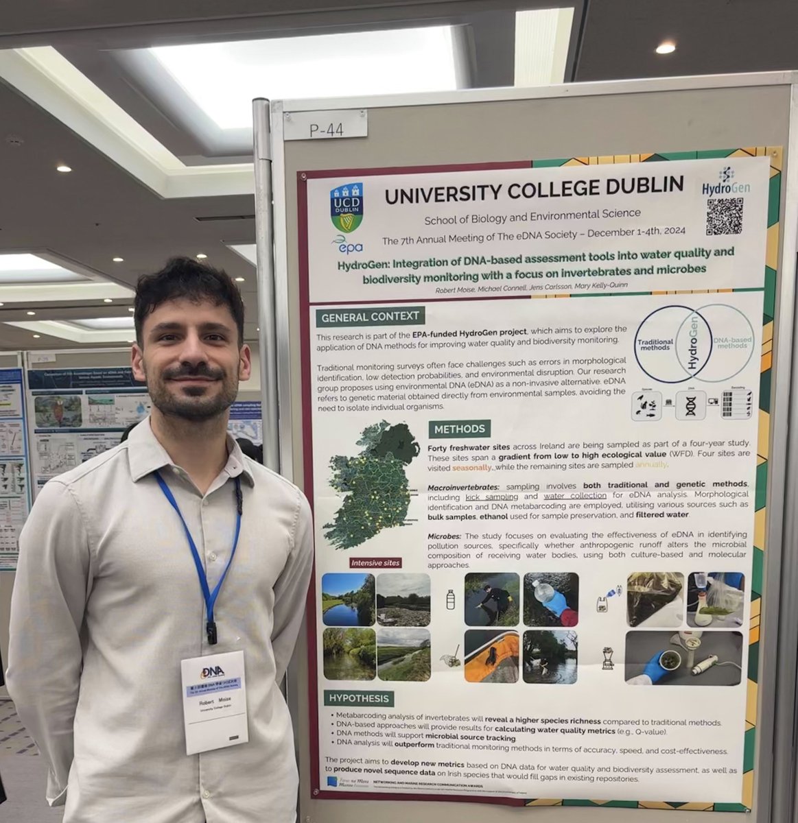 This week I had the pleasure of attending the <a href="/eDNA_Society/">The eDNA Society</a> annual conference, presenting my research and connecting with many inspiring people working on fascinating projects. Thankful to <a href="/UCDSBES/">Sch. Biol. & Env. Sc</a> and <a href="/MIFundingOffice/">Marine Funding Opportunities</a>—this would not have been possible without their support! 🎌