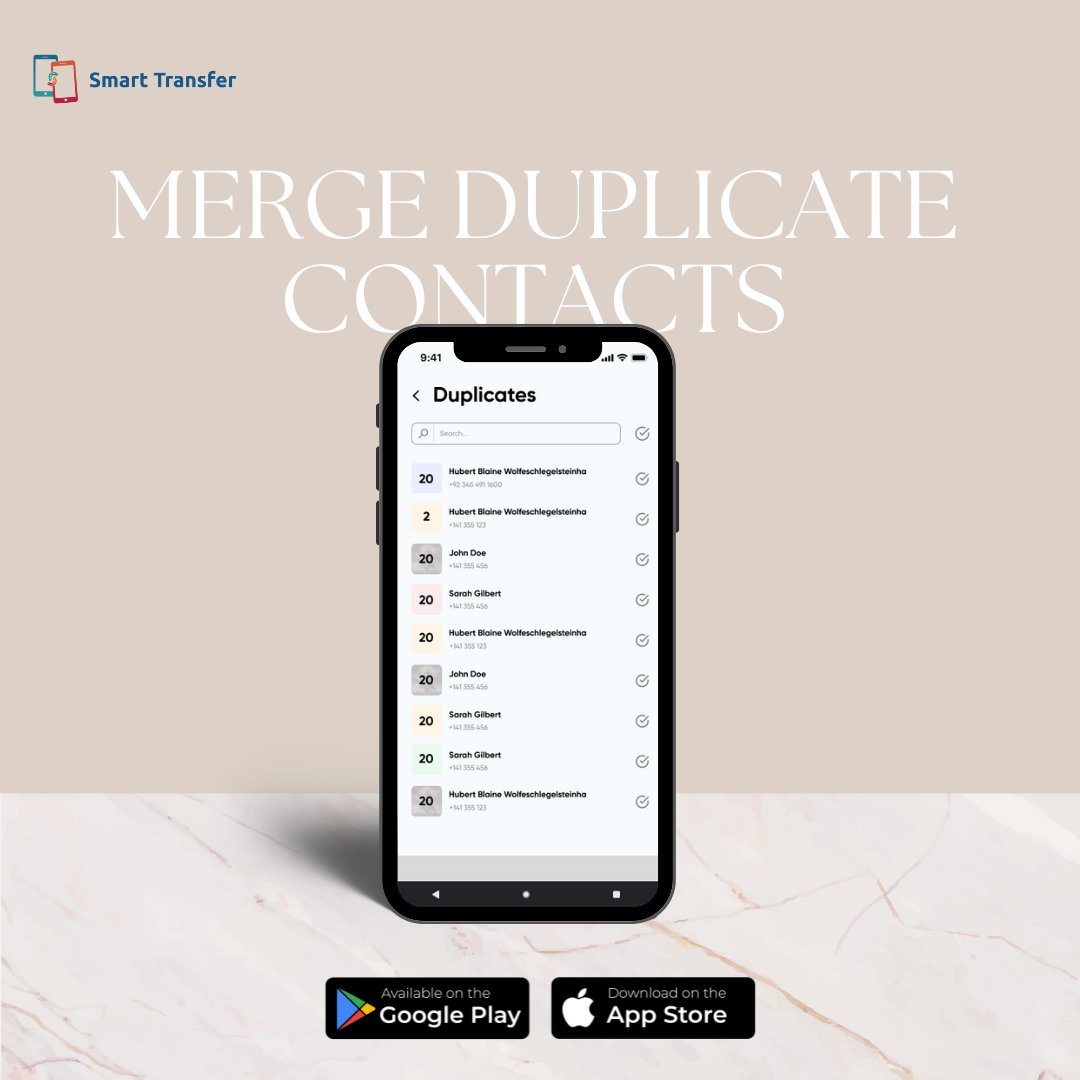 USSmartTransfer's tweet image. Got duplicate contacts? 😩 Not anymore!
Merge them effortlessly with Smart Transfer’s Contact Manager. ✨📇
One tap and your address book is good as new. 💁‍♂️
smarttransferapp.com
#CleanContacts #SmartTransfer
