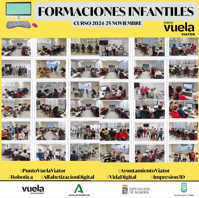 CRECIENDO CON LAS TICS - GRUPOS FORMACIÓN INFANTILES - NOVIEMBRE 2024
 #PuntoVuelaViator #ayuntamientoviator #VidaDigital #AprenteTICS #Robotica #Impresion3d #AlfabetizaciónDigital
